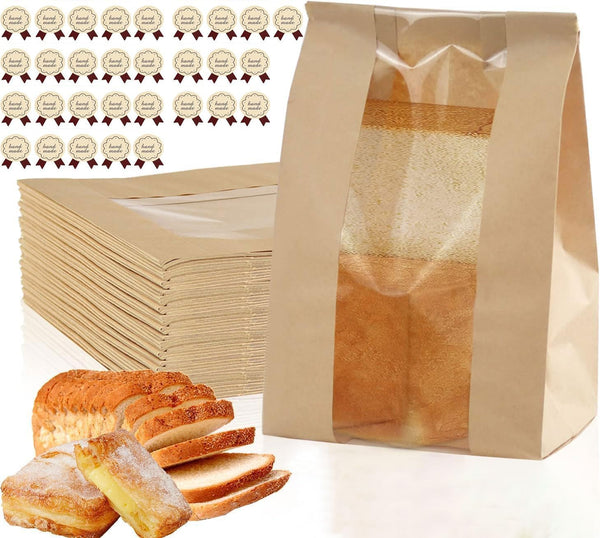 Bolsas de papel para pan, paquete de 30 unidades, bolsas de almacenamiento de