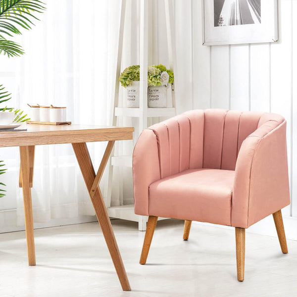 Poltrona moderna estilo nordico o silla new york - Rosa