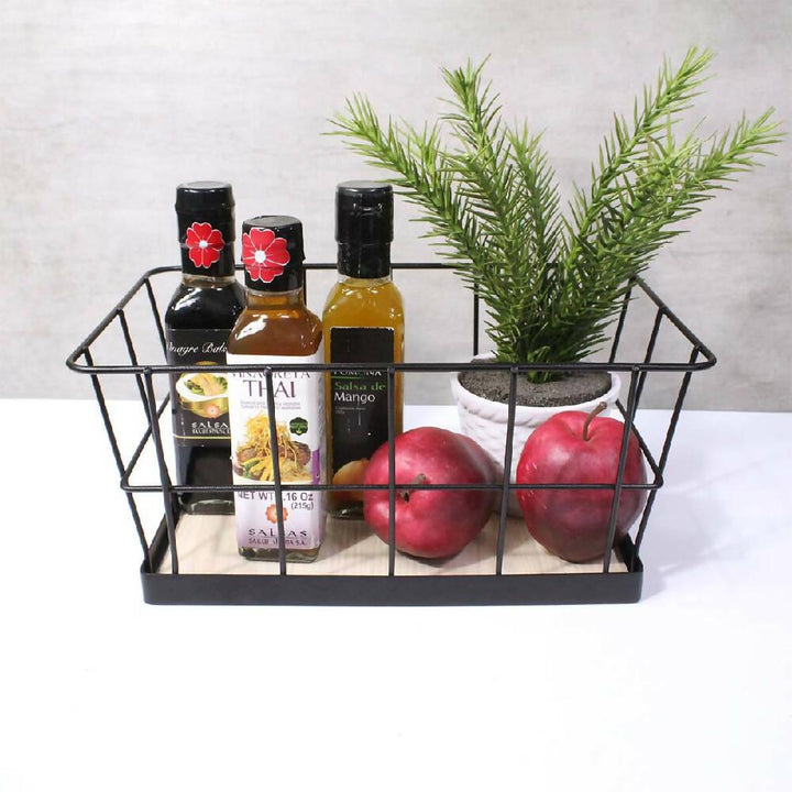 Canasta base de madera Negro - VIRTUAL MUEBLES