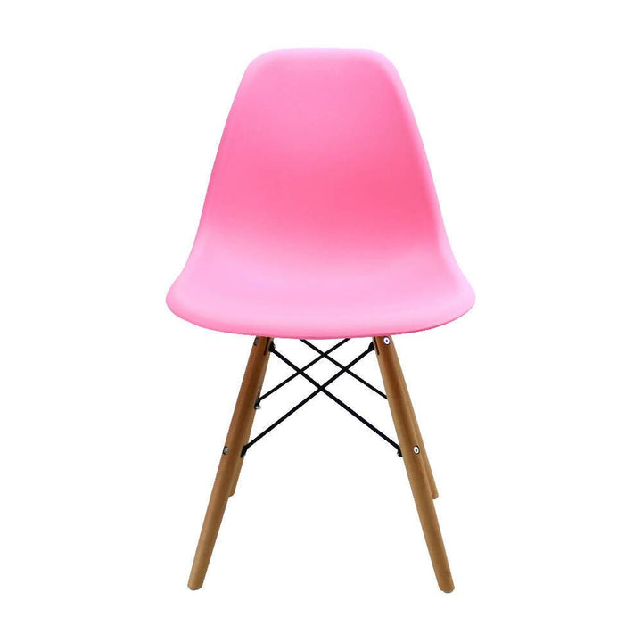 Kit por 2 sillas Eames Patas En Madera para comedor, sala, restaurante - Rosada - VIRTUAL MUEBLES