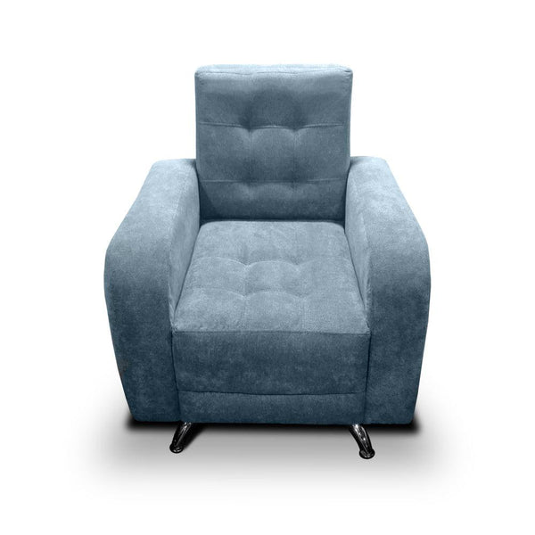 Poltrona Azalea tela azul - VIRTUAL MUEBLES