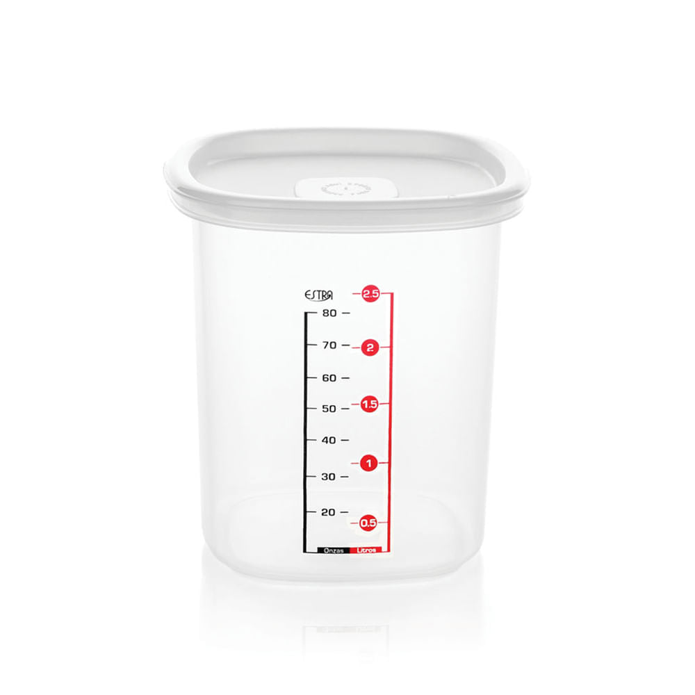Recipiente Alto 3L con marcacion de capacidad blanco – EBANI