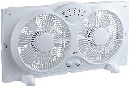 Pelonis Ventilador digital de ventana doble de 9 pulgadas y 3 velocidades