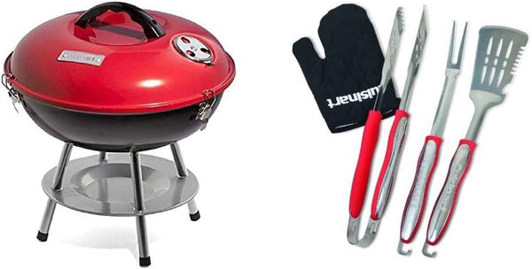 Cuisinart CCG190RB Parrilla de carbón portátil, 14 pulgadas, rojo, 14.5 x 14.5...