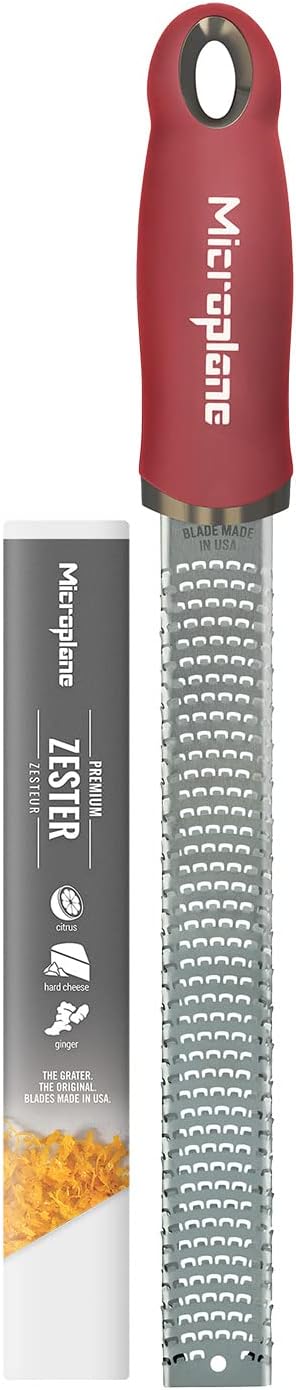 Premium Classic Series Zester - Rojo granada  Herramienta de limón Zester,...