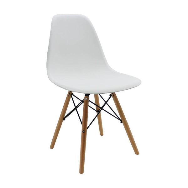 Silla Eames Patas En Madera para comerdor, sala, restaurante - Blanca - VIRTUAL MUEBLES