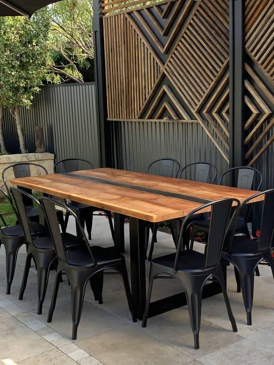 Kit por 4 Silla Tolix Metalica Para Comedor Restaurante - Negra - VIRTUAL MUEBLES