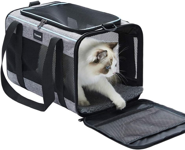 Carriers Transportador de mascotas de lado suave para gatos