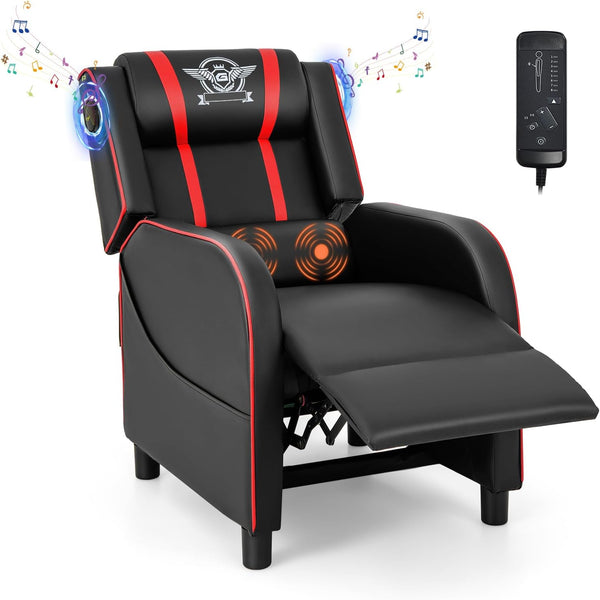 Giantex Silla reclinable de masaje para juegos, sofá de juegos estilo carreras...