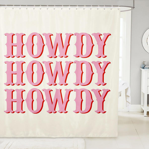 Feelyou Howdy - Cortina de baño estampada con palabras abstractas para niños,...