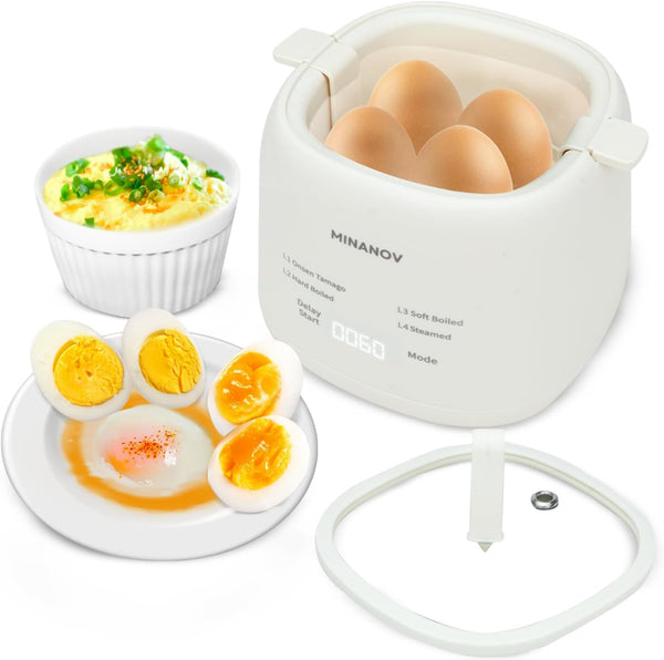 Máquina para hacer huevos  Olla eléctrica para huevos con apagado automático y...