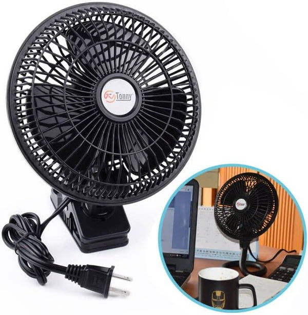 TN TONNY Ventilador de clip, ventilador de mesa de clip ajustable de 110 V de 6...