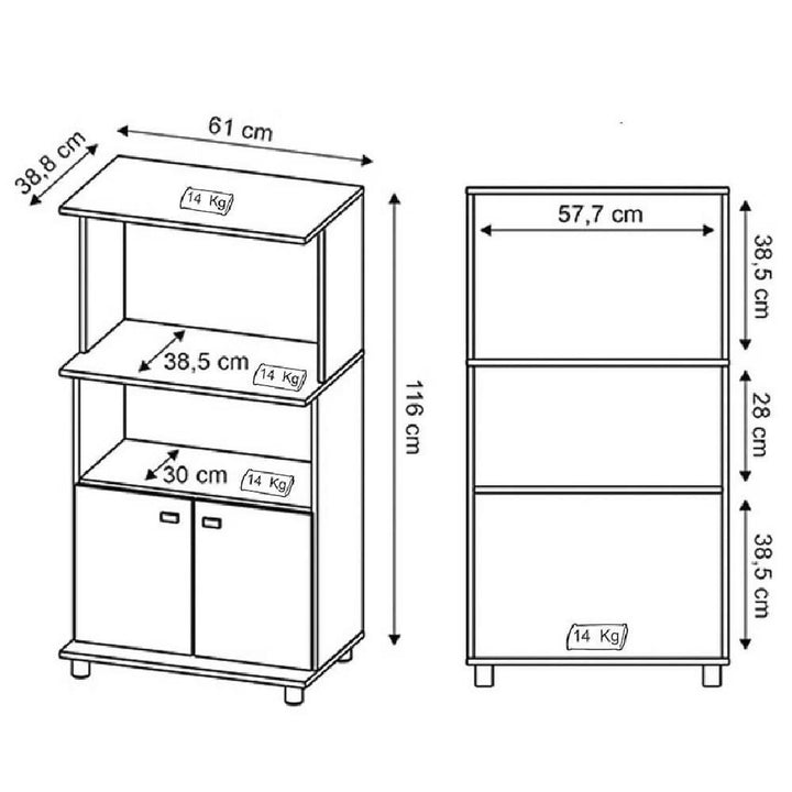 Mueble Auxiliar De Cocina Victoria Blanco - VIRTUAL MUEBLES