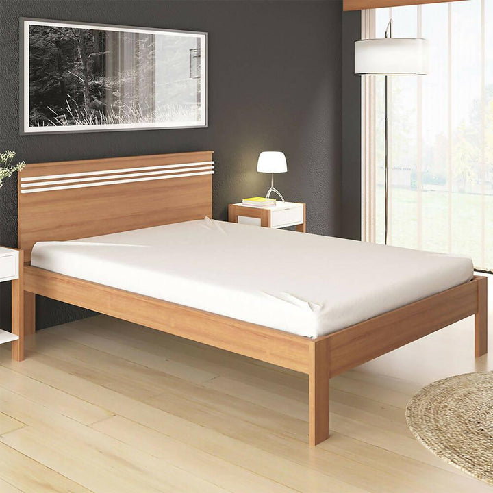 Cama doble Kaia Almendra/Blanco - VIRTUAL MUEBLES