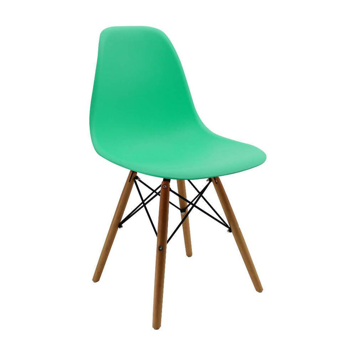 Kit por 2 sillas Eames Patas En Madera para comedor, sala, restaurante - Verde Menta - VIRTUAL MUEBLES