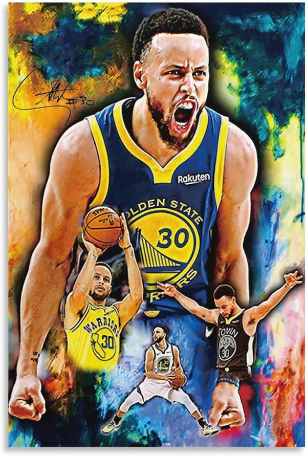 Póster de Stephen Curry con 3 impresiones artísticas en lienzo para el hogar,...