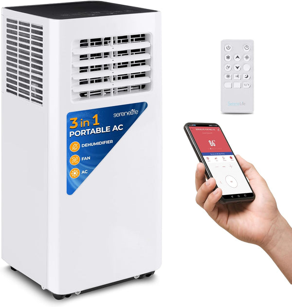 SereneLife SLPAC805W.5 - Aire acondicionado portátil, 8,000 BTU con WiFi +...