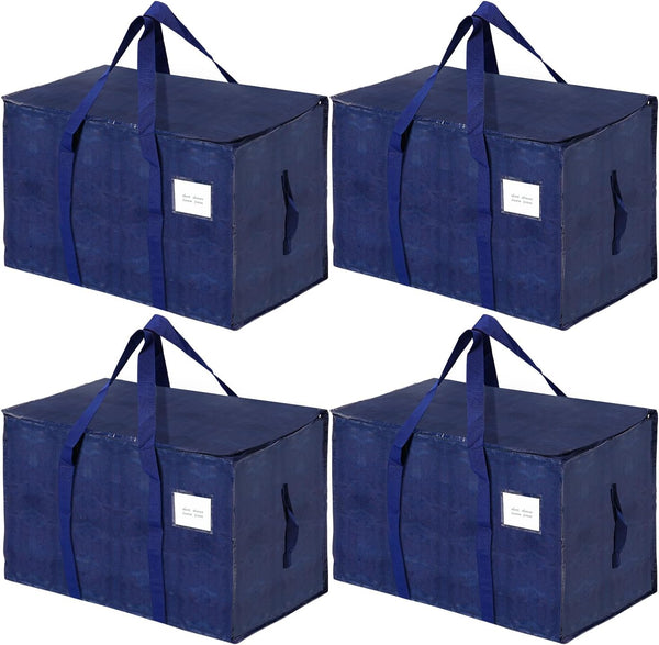 Bolsas de mudanza azules resistentes  Paquete de 4 bolsas de almacenamiento de...