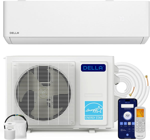 DELLA Mini aire acondicionado dividido con Wifi de 12,000 BTU, funciona con...