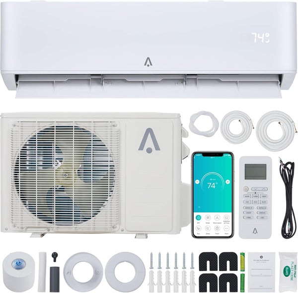 Zstar Aire acondicionado mini split de 9,000 BTU, 23 SEER2 Wi-Fi Mini Split AC ...