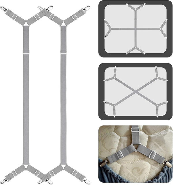 ACEDÉCOR Correas de sábanas, clips para sábana bajera debajo del colchón para...