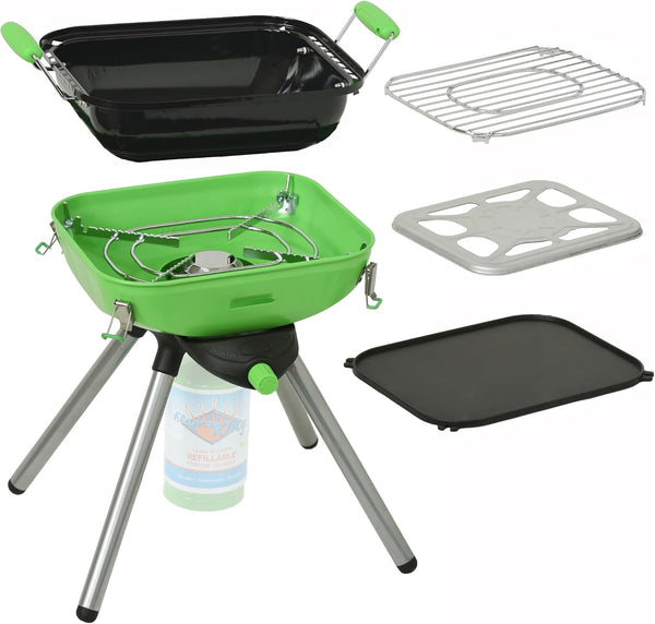 Flame King YSNVT-301 - Estufa de campamento portátil multifunción para barbacoa...