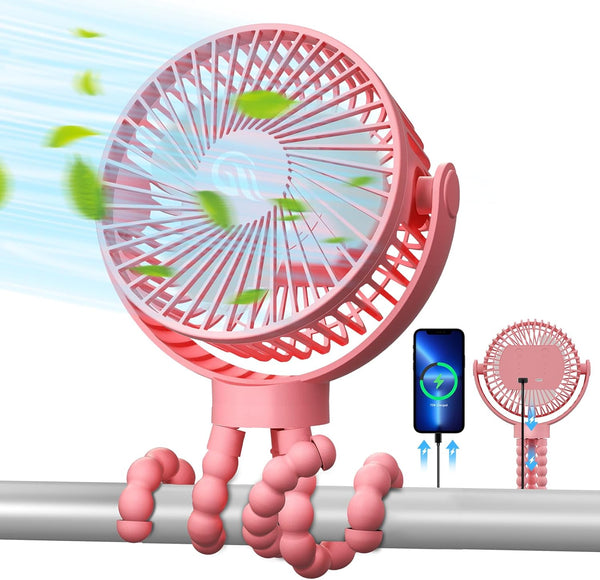 Ventilador de cochecito, ventilador portátil de 60 horas y 12000 mAh,...