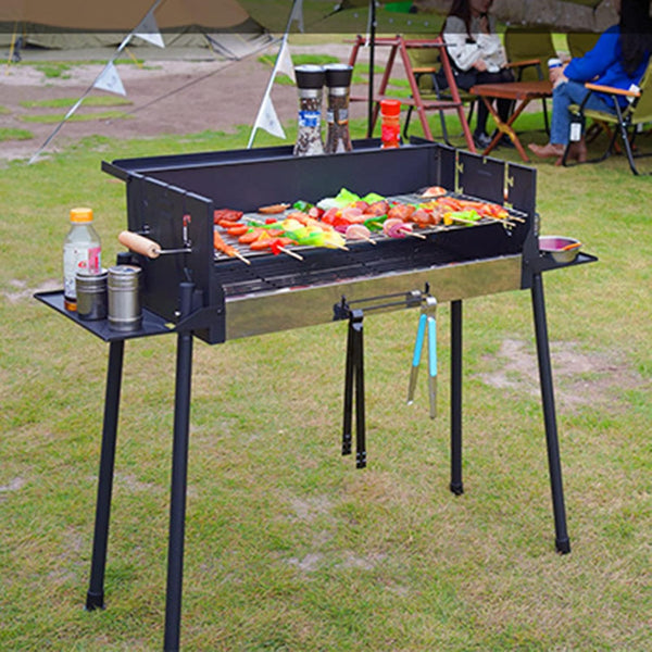 Parrilla portátil de carbón, parrilla de campamento de 3 engranajes de...