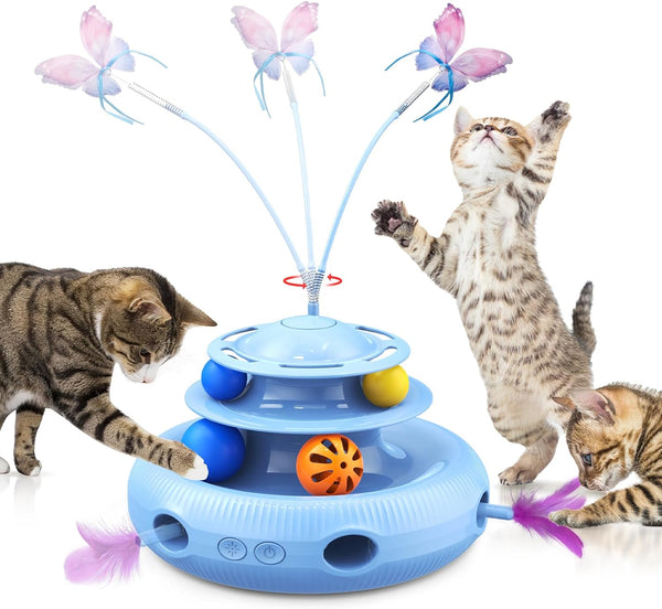 Juguetes para gatos, juguete interactivo automático recargable 4 en 1 con