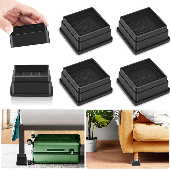 Paquete de 4 elevadores de muebles de 1 pulgada, elevadores de cama ajustables...