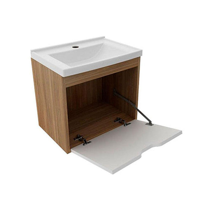 Mueble de baño con lavamanos graz teca/blanco - VIRTUAL MUEBLES