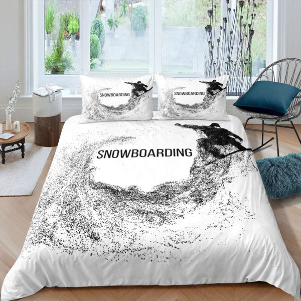 Erosebridal Juego de ropa de cama de snowboard tamaño Queen para niños,...