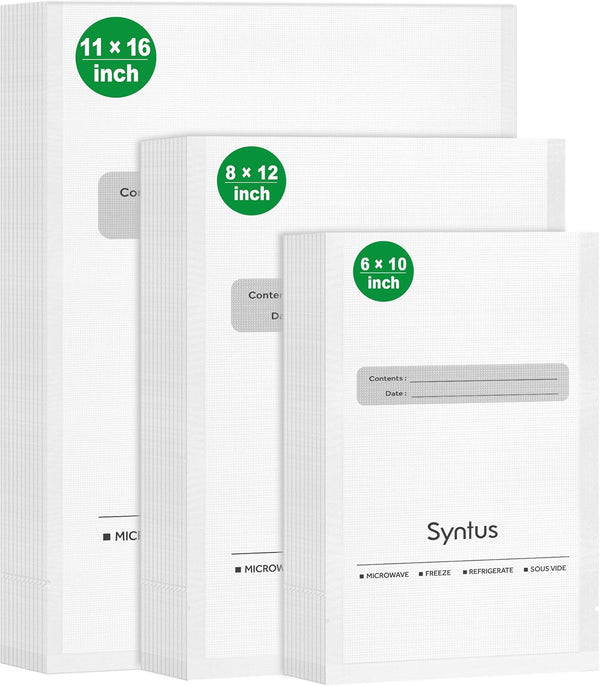 Syntus Bolsas selladoras al vacío, 150 galones de 11 x 16 pulgadas y cuartos de...