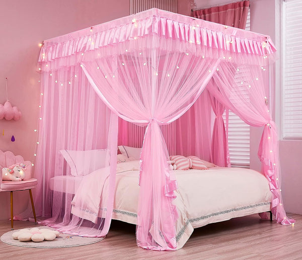 Dosel de cama para niñas, cortinas de cama, toldo de cama de princesa, regalo