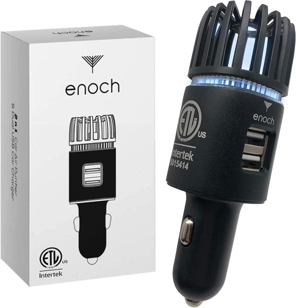 Enoch Purificador de aire iónico para automóvil con cargador de coche USB dual....