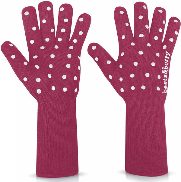 Beets & Berry, guantes de cocina resistentes al calor hasta 650 F, para manos...