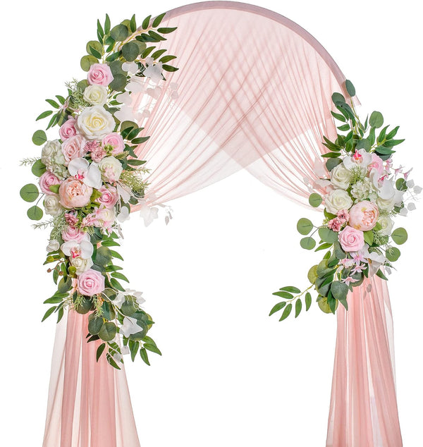 Flores de arco de boda, flores artificiales para decoración, 2 guirnaldas de...