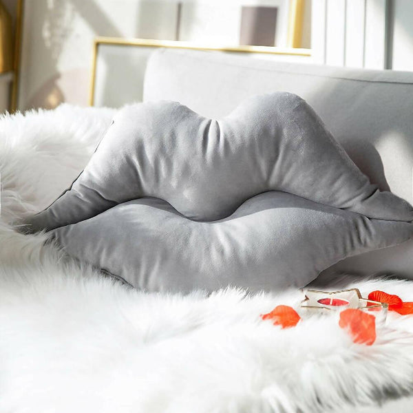 Cojin Labios Beso Gris - VIRTUAL MUEBLES