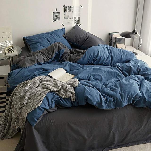 Duvet Bicolor Azul / Gris Oscuro Queen - VIRTUAL MUEBLES