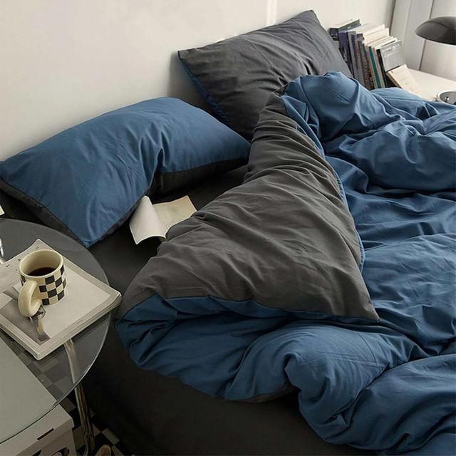 Duvet Bicolor Azul / Gris Oscuro Queen - VIRTUAL MUEBLES
