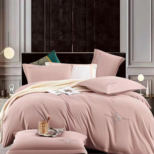 Funda Duvet Tacto Suave Unicolor Rosado Queen + Sábana Plana