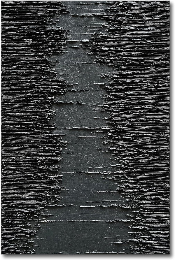 NANKAI Arte pintado a mano textura gruesa negro minimalista pintura al óleo...