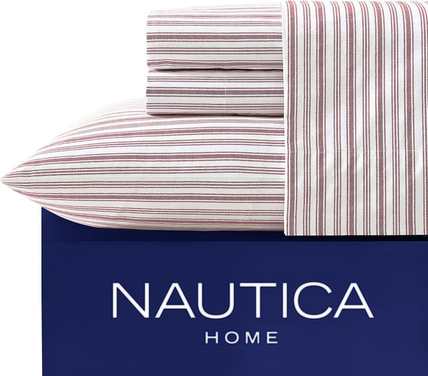 Nautica - Colección de percal, juego de sábanas, 100% algodón, vigorizante y...