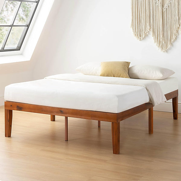 Mellow Naturalista Classic - Cama de madera maciza de 16 pulgadas, plataforma...