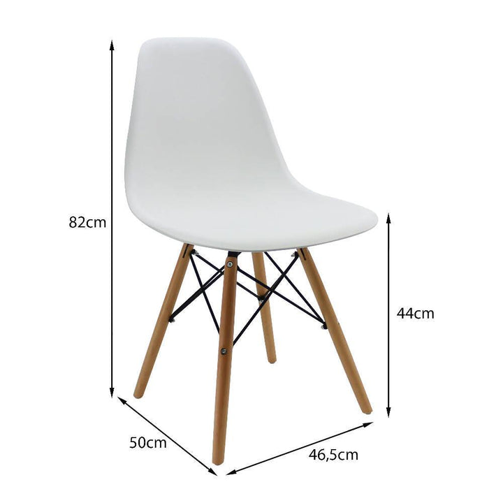 Silla Eames Patas En Madera para comerdor, sala, restaurante - Blanca - VIRTUAL MUEBLES