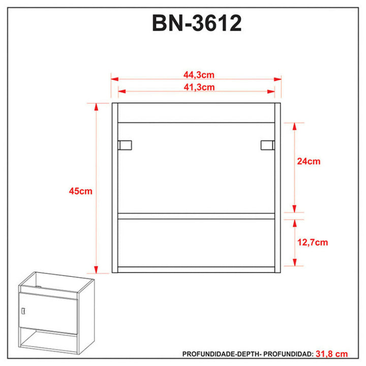 MUEBLE DE BAÑO CON LAVAMANOS LINZ ALMENDRABLANCO - 8