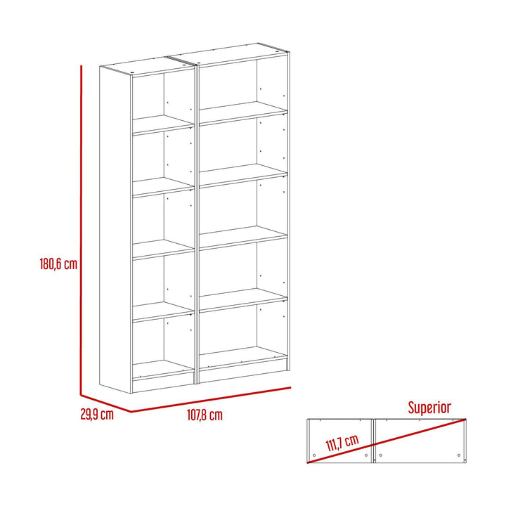 Combo de Bibliotecas Home, Blanco, Incluye Dos Bibliotecas sin puerta - VIRTUAL MUEBLES