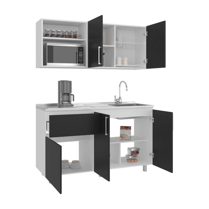 Cocina Integral Ailen, Blanco Duqueza y Wengue, Incluye Mesón Derecho ...
