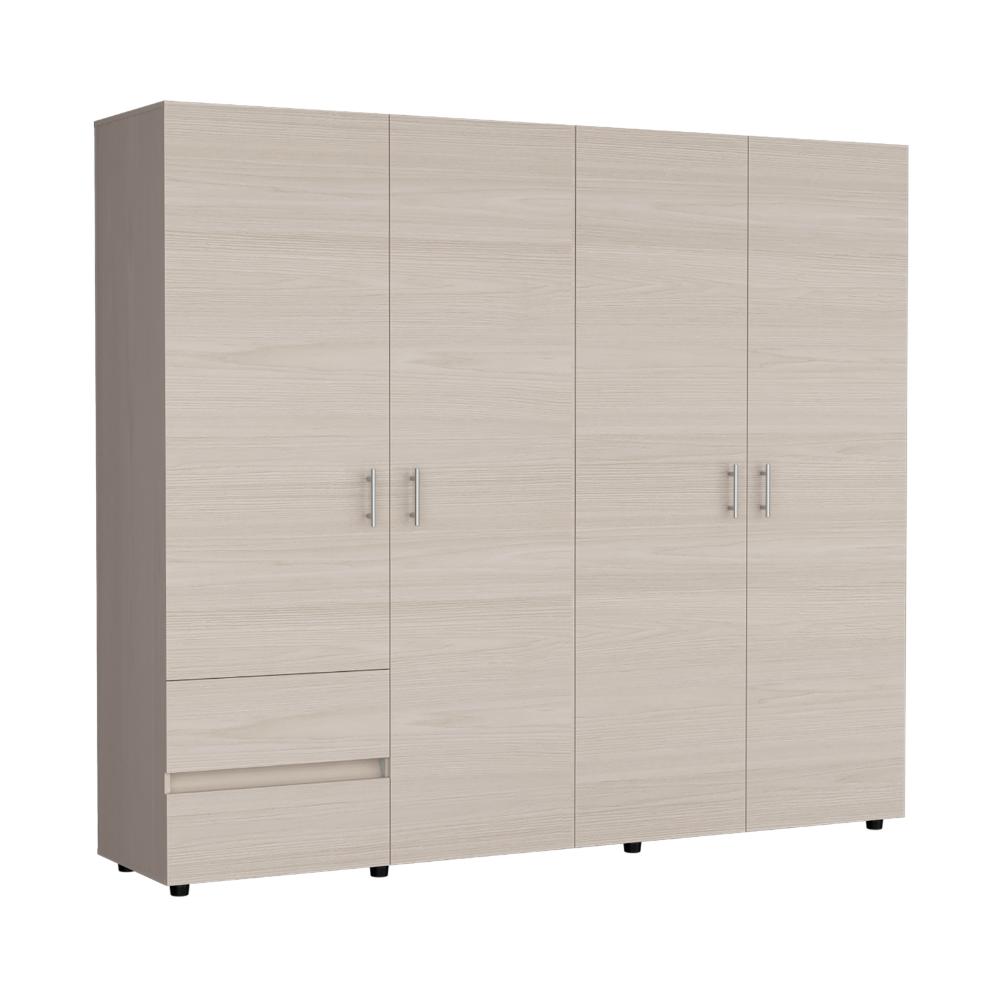 Ebani Ridges Closet Light 230, Niebla y Blanco Duqueza, con dos cajones y cuatro pu ...