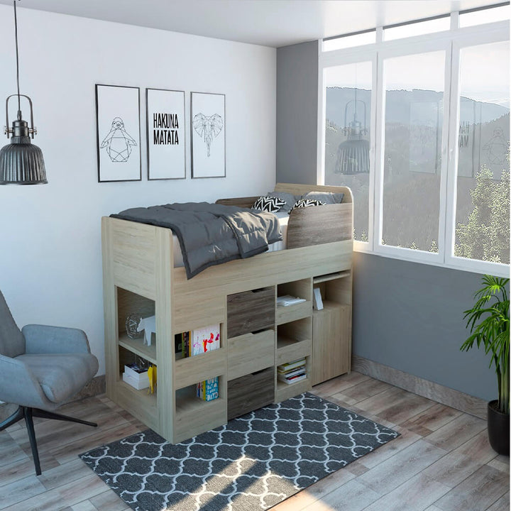 Dekosas - ¡30 % OFF! La cama y escritorio perfecto para un espacio  reducido. Ideal para las habitaciones de los niños. ⠀ ⠀ Cama Nido Infantil  + Escritorio Siena - RTA⠀  escritorio-siena-rta